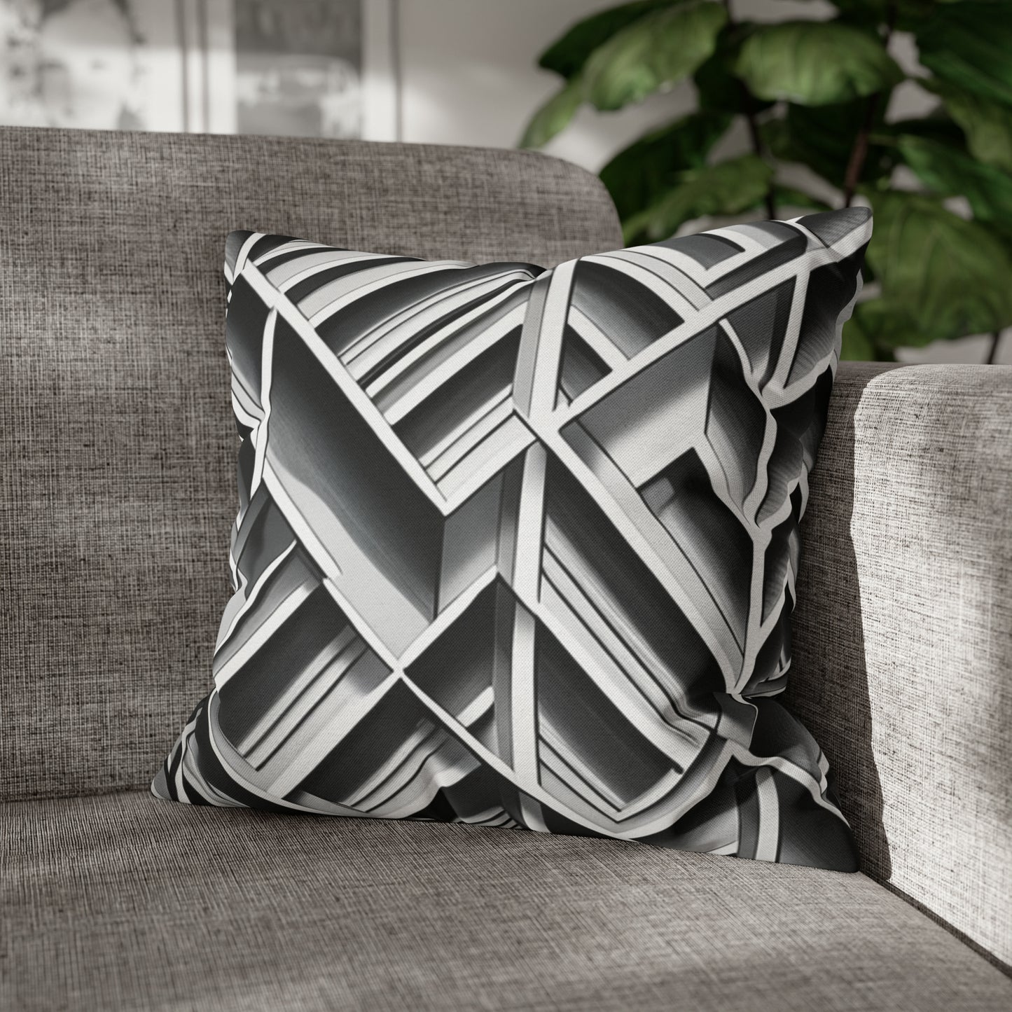 B&W Tile Pattern Pillow Case