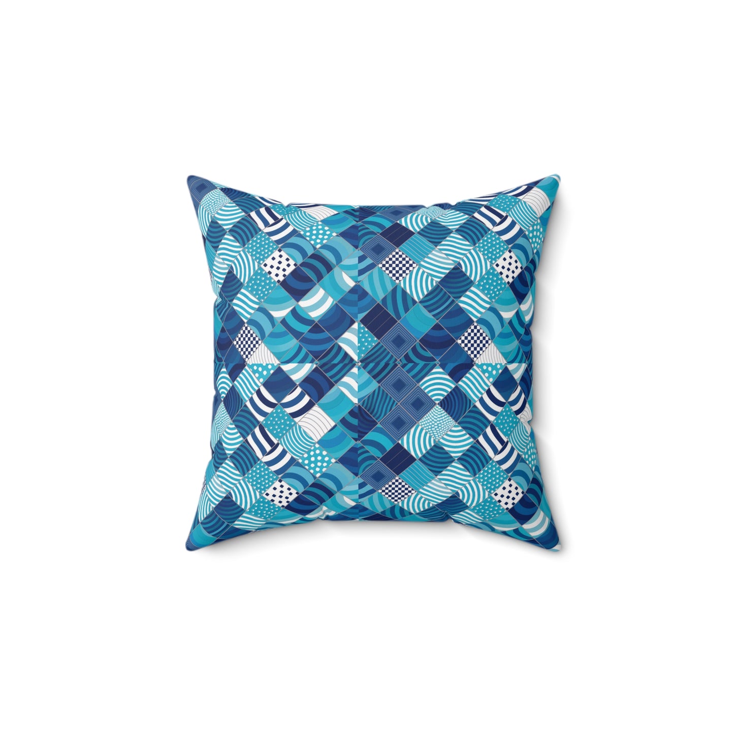 Blue Patterned Square Pillow