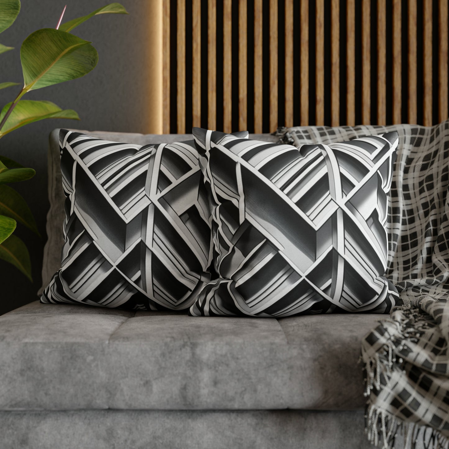 B&W Tile Pattern Pillow Case