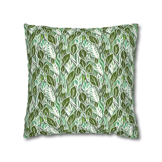 Green Leaf Square Pillow Case