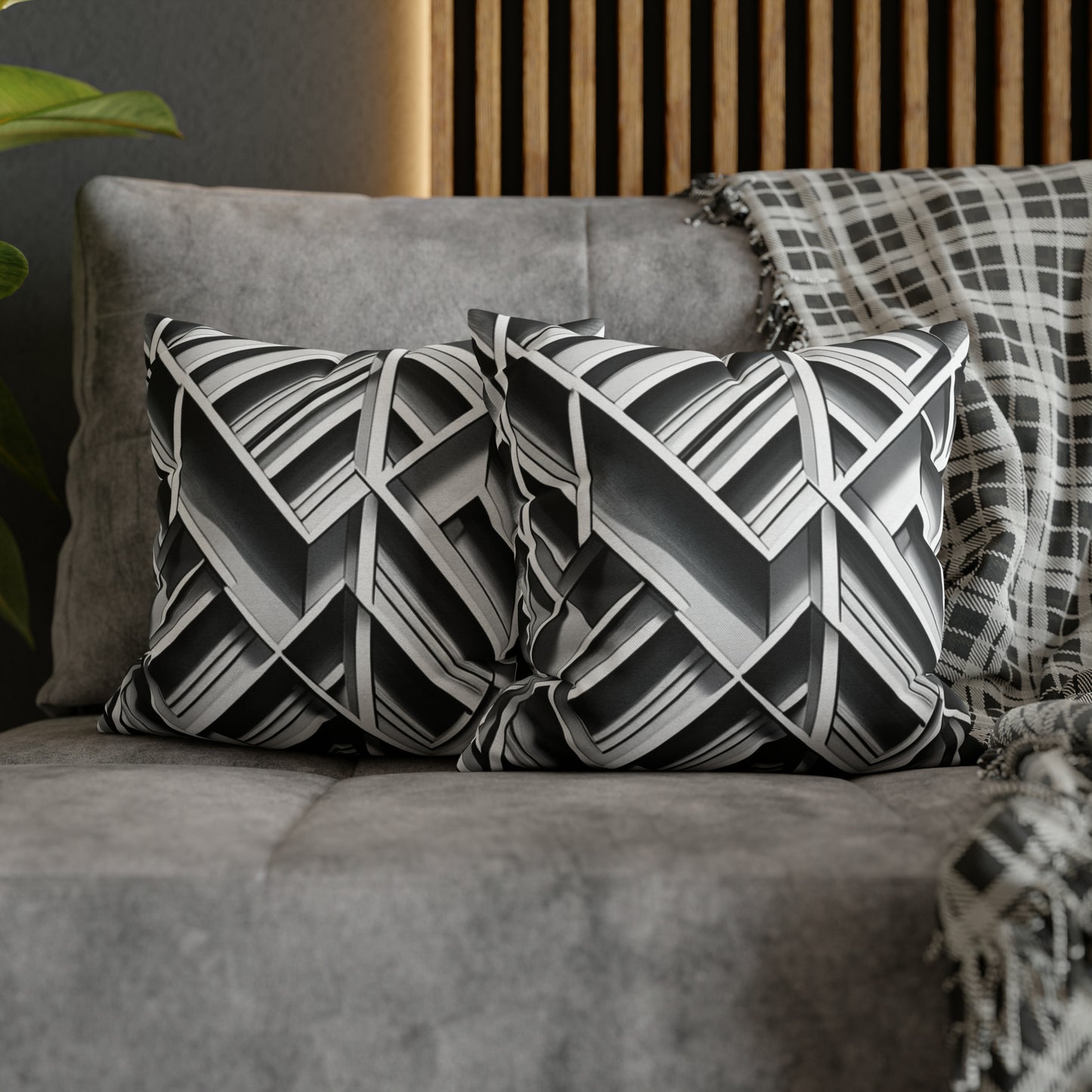 B&W Tile Pattern Pillow Case