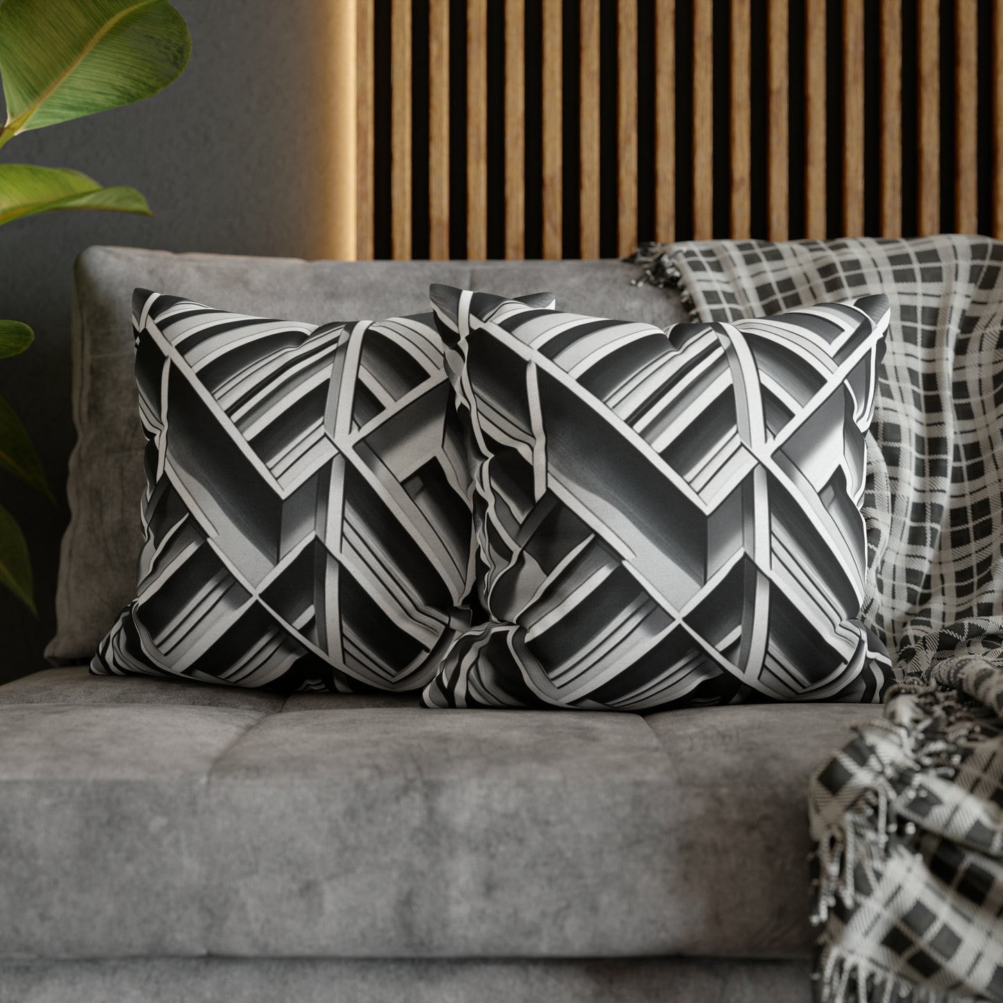 B&W Tile Pattern Pillow Case