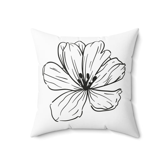 Open Flower Square Pillow