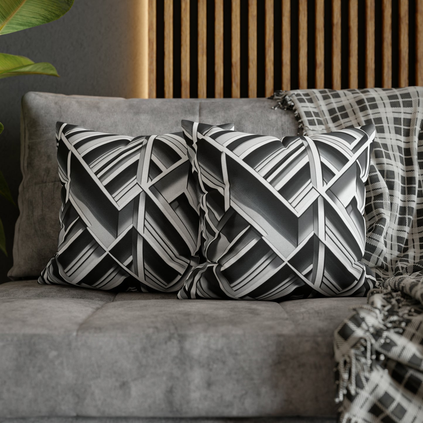 B&W Tile Pattern Pillow Case