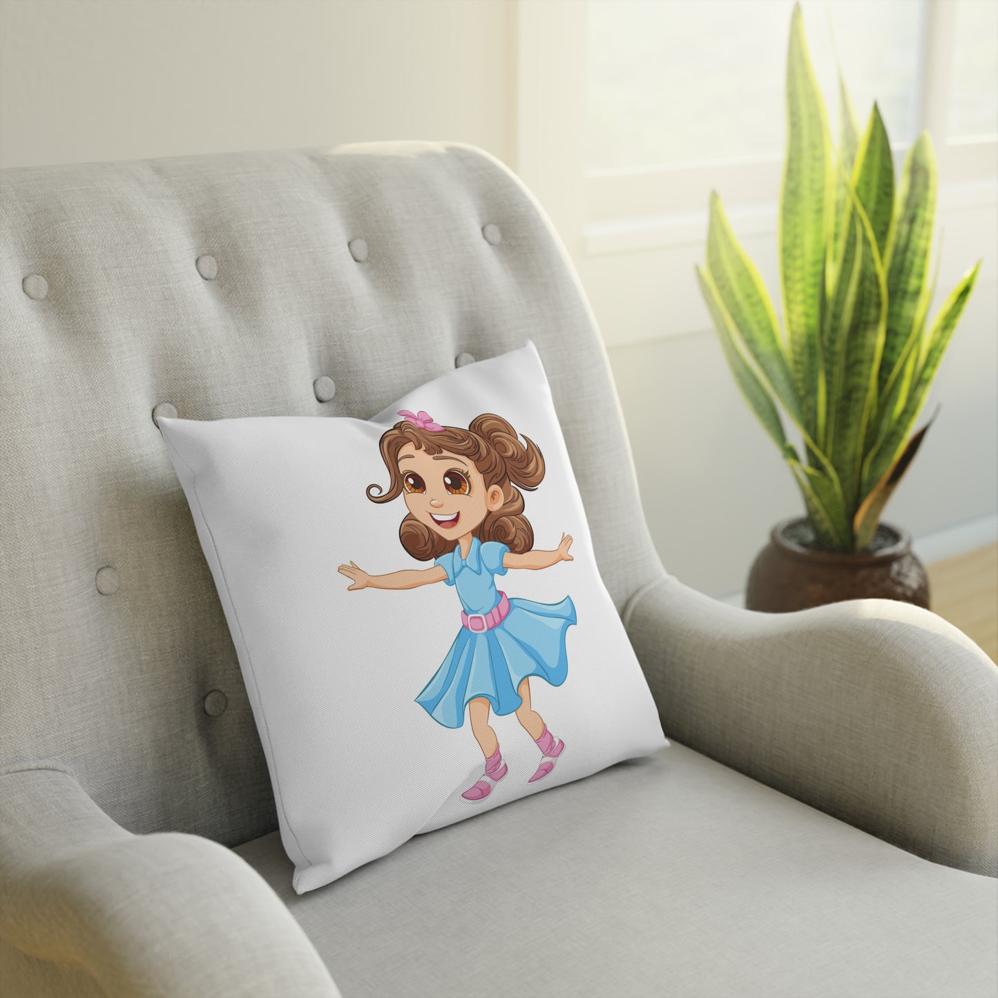 Girl in a dress Cushion