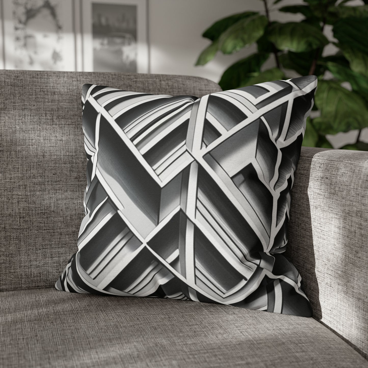 B&W Tile Pattern Pillow Case