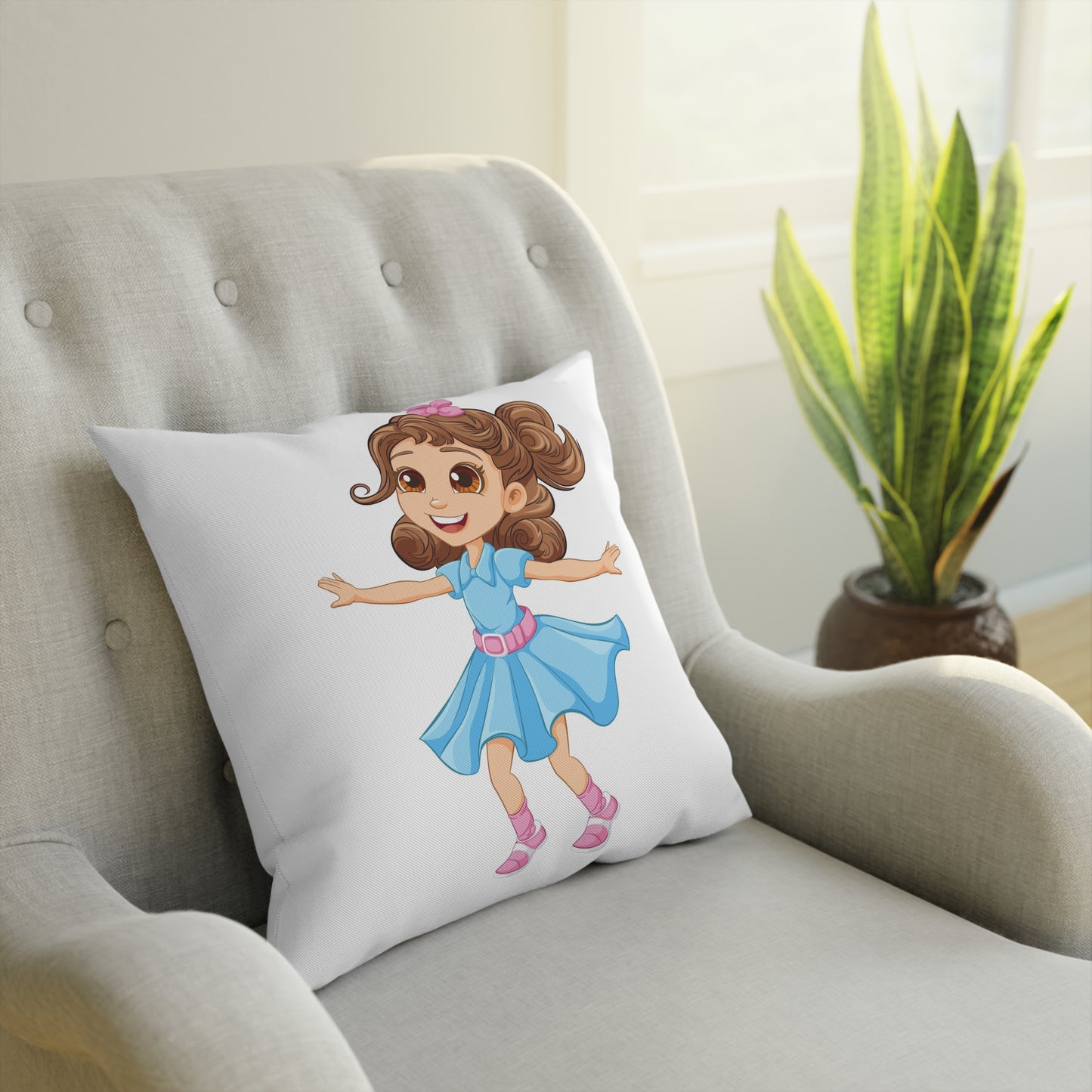 Girl in a dress Cushion