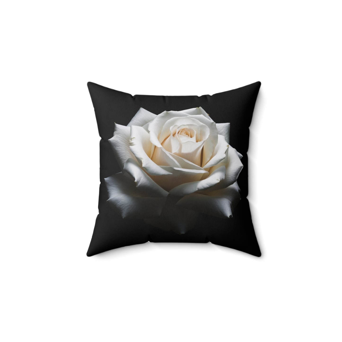 Square Pillow - White Rose Design